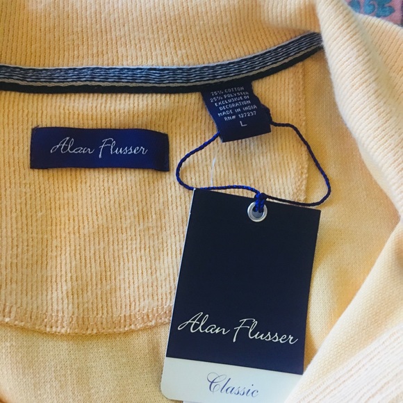 NWT Alan Flusser Men’s Yellow Sweater Pullover - Picture 16 of 16